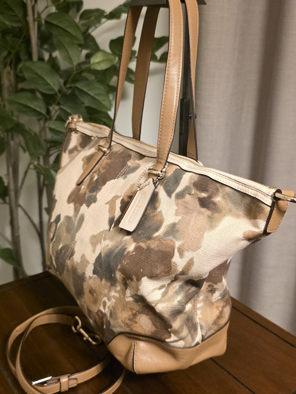 Coach Bleecker Cooper Large Satchel  Purse Camo Flower Print - Picture 5 of 11